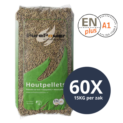 PURE POWER - MIX Houtpellets - ENplus A1 - 4-sterren - Per losse zak