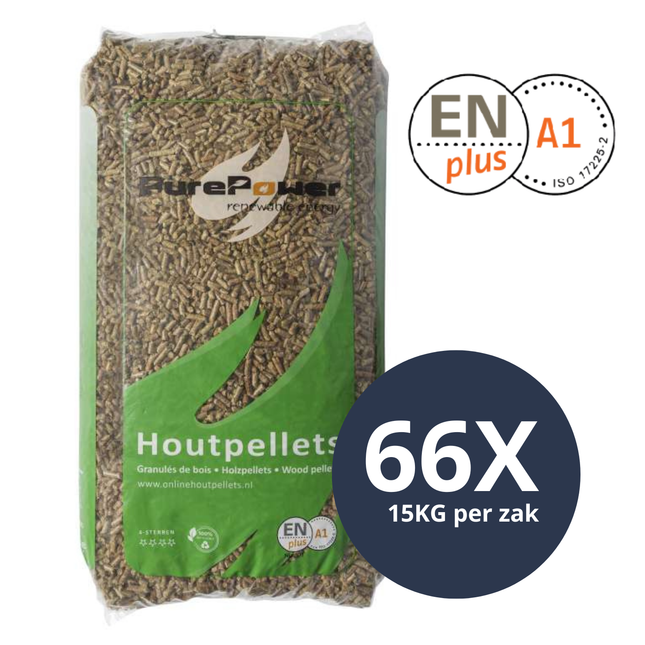 PURE POWER - MIX Houtpellets - ENplus A1 - 4-sterren - Per losse zak