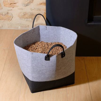 Pellet-opbergtas van vilt – 60 liter / 40 kg - Zwart/Grijs