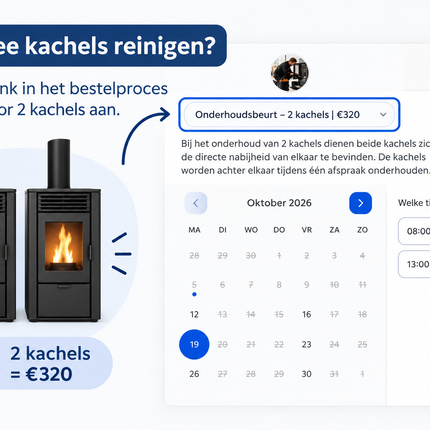 Jaarlijks Pelletkachel Onderhoud + Vegen