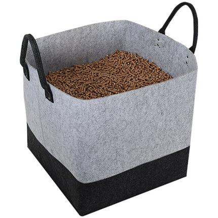 Pellet-opbergtas van vilt – 60 liter / 40 kg - Zwart/Grijs