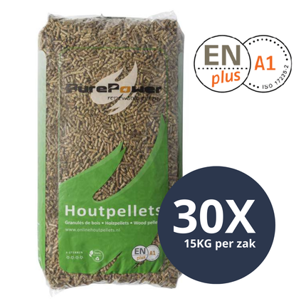 PURE POWER - MIX Houtpellets - ENplus A1 - 4-sterren - Per losse zak