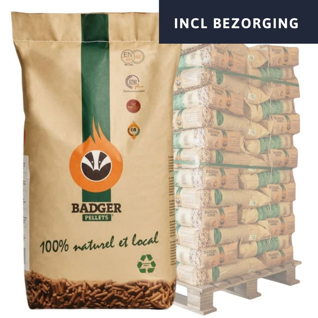 Badger Pellets - 975 KG - 65 Zakken - Enplus A1 - 100% Naaldhout - Incl bezorging