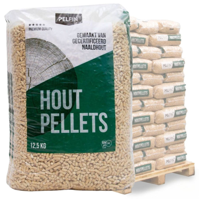 PELFIN - Houtpellets - Enplus A1 - Premium Quality - 78 zakken - 975 KG - 100% Naaldhout - Incl bezorging