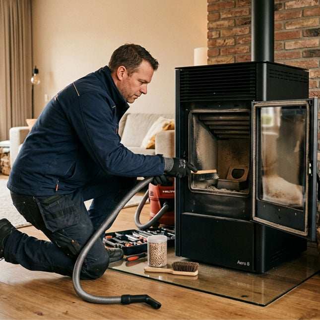 Jaarlijks Pelletkachel Onderhoud + Vegen
