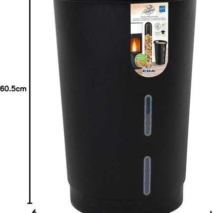 Houtpellets Opslag met Deksel - 38L - 25Kg - 60,5cm - Kunststof