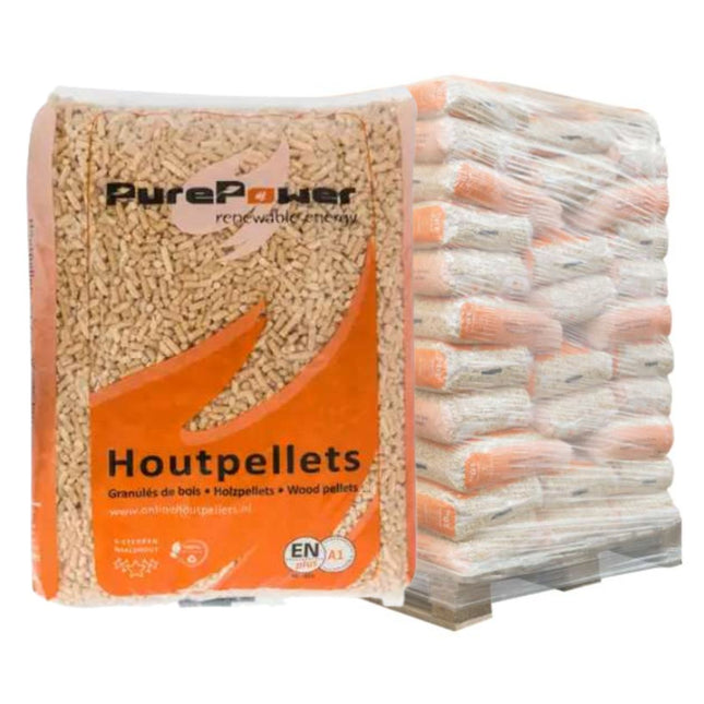PURE POWER - HOUTPELLETS - ENplus A1 - 88 zakken - 10KG per zak - 100% Naaldhout