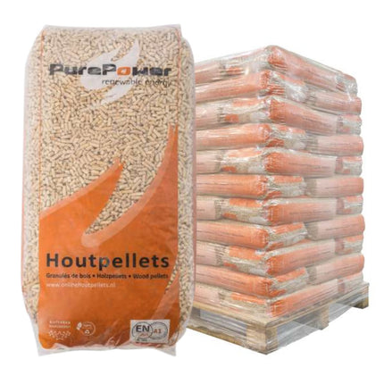 PURE POWER - HOUTPELLETS - ENplus A1 - 66 zakken - 990 KG - 100% Naaldhout