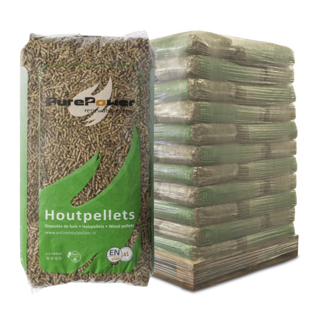 PURE POWER - MIX Houtpellets - ENplus A1 - 4-sterren - 66 zakken - 990 KG