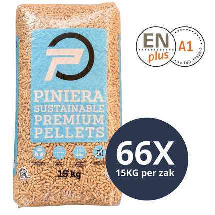 PINIERA - Witte Houtpellets - ENplus A1 - 100% Naaldhout - Per losse zak