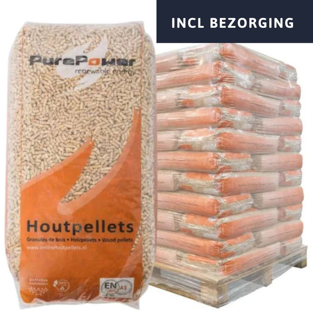 PURE POWER - HOUTPELLETS - ENplus A1 - 66 zakken - 990 KG - 100% Naaldhout - Incl bezorging