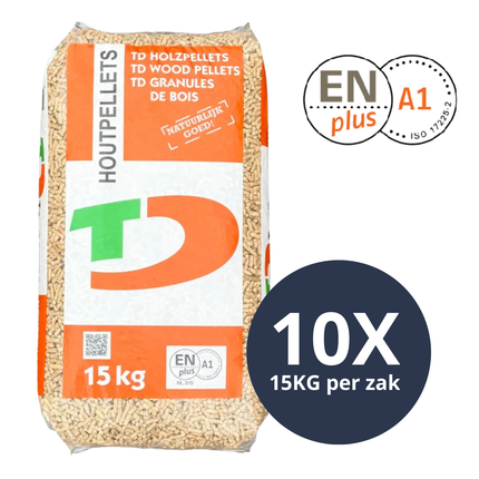 TEN DAMME - Witte Houtpellets - ENplus A1 - 100% Naaldhout - Per losse zak
