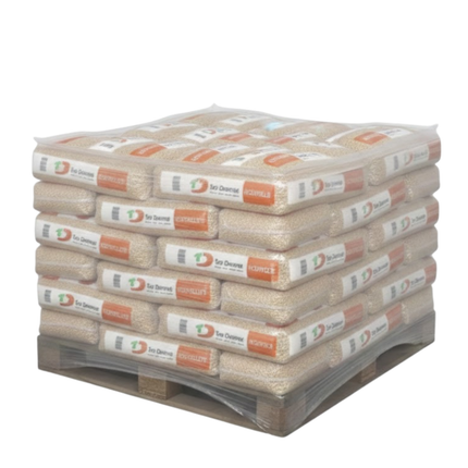TEN DAMME - Halve palllet Witte Houtpellets - ENplus A1 - 33 zakken - 495 KG - 100% Naaldhout