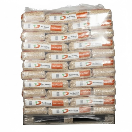 TEN DAMME - Witte Houtpellets - ENplus A1 - 66 zakken - 990 KG - 100% Naaldhout