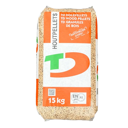 TEN DAMME - Witte Houtpellets - ENplus A1 - 66 zakken - 990 KG - 100% Naaldhout