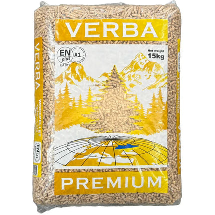 AFHALEN - Verba Premium houtpellets - 65 zakken - 975 kg - Naaldhout - ENplus A1