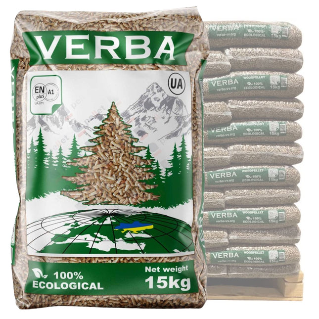 VERBA - houtpellets - 66 zakken - 990 kg - Naaldhout pellets - EN plus A1