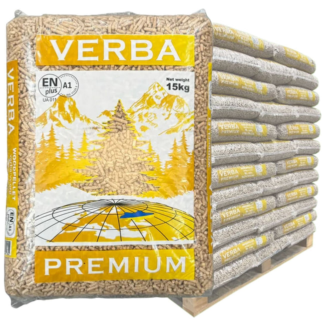 VERBA PREMIUM - Houtpellets - ENplus A1 - 100% Naaldhout - 65 zakken - 975 kg